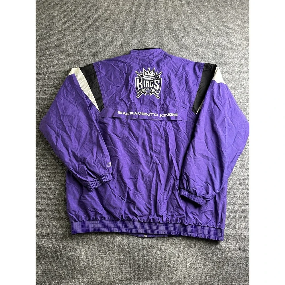 Mens Reebok Sacramento Kings Full Zip Windbreaker Jacket Purple, Size 2XL